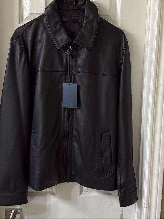 Cole Haan Other - Cole Haan Men's Black Leather Zip-Front Jacket